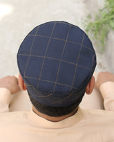 R035 -NAVY BLUE CHECKED WITH NAVY BLUE